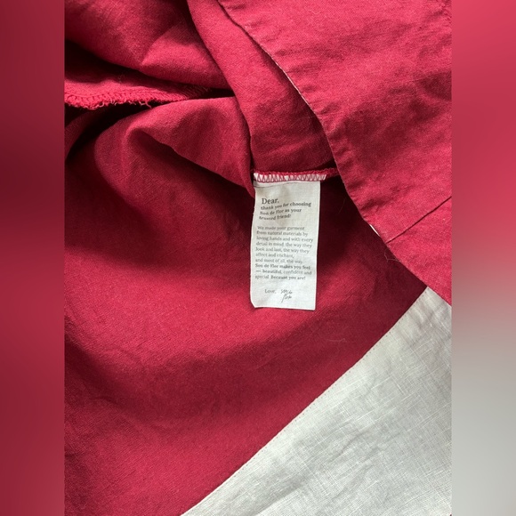 Son de Flor Classic Marsala Red Dress with Garden Embroidered Collar Size Small - Picture 8 of 11